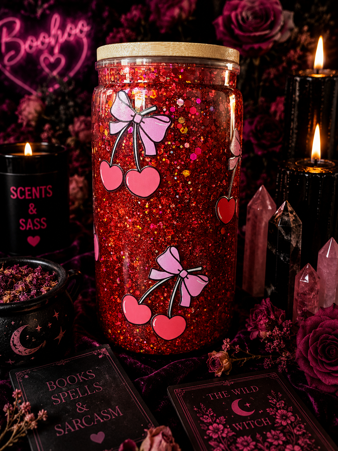 Cherry Bomb Snowglobe tumbler